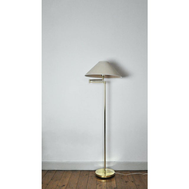 Swedish Adjustable Floor Lamp in Brass Plated Metal from Cottex, 1970s For Sale - Image 4 of 12