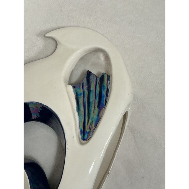 White Vintage Mid-Century Design Large Ceramic Fish Figurine For Sale - Image 8 of 12