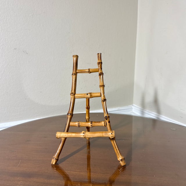 Vintage Scorched Bamboo Table Easel For Sale In Atlanta - Image 6 of 7