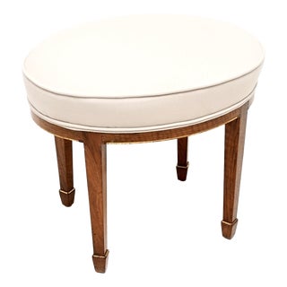 Antique Edwardian Walnut Parcel Gilt Ottoman, 1900 For Sale