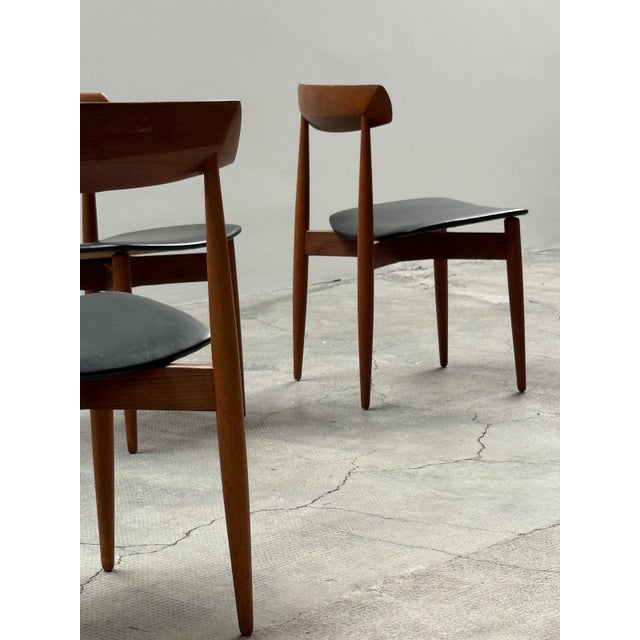 Teak and Black Leather Dining Chairs by H. W. Klein for Bramin, Denmark, 1960s, Set of 4 For Sale - Image 3 of 16