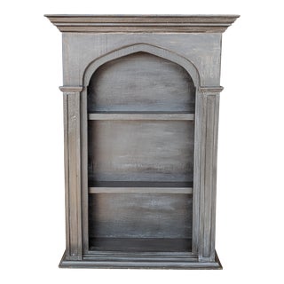Vintage Neoclassical Greek Roman Architectural Arched Column Wall Curio Shelf For Sale