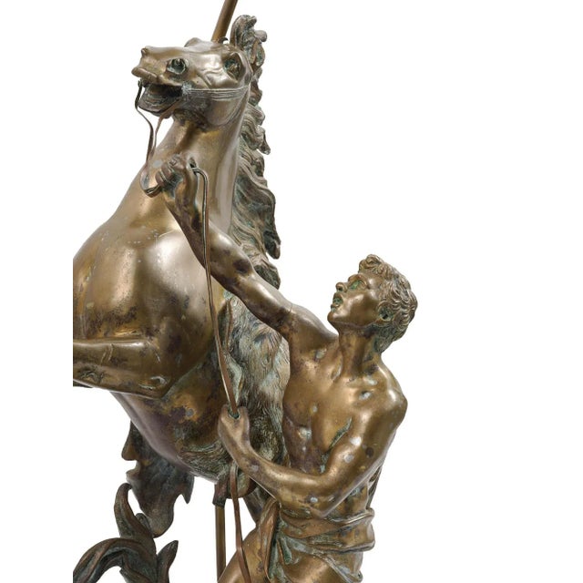 19th Century French Bronze Marly Horse Sculptures After Coustou - A Pair For Sale In New York - Image 6 of 8