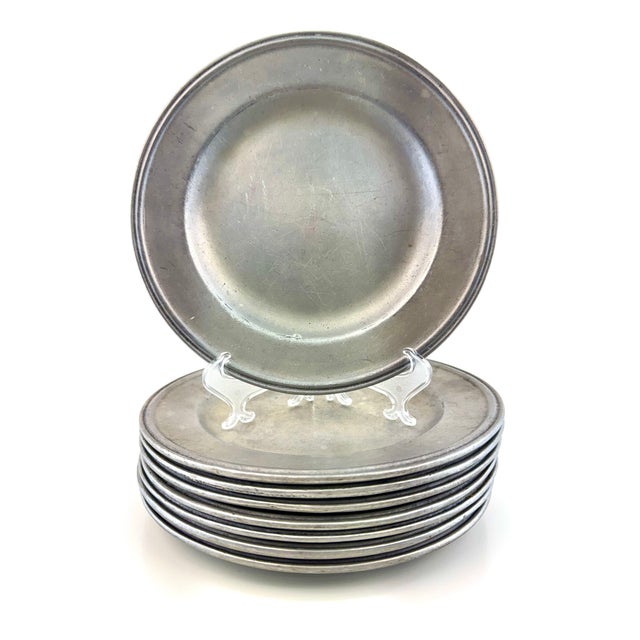 Carron Vintage Carron Pewter Salad Plates, Freeport Pennsylvania, Set of 8 For Sale - Image 4 of 10