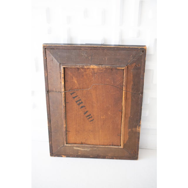 1960s Mid-Century Vintage Rectangular Wood Wall Mirror For Sale - Image 6 of 7