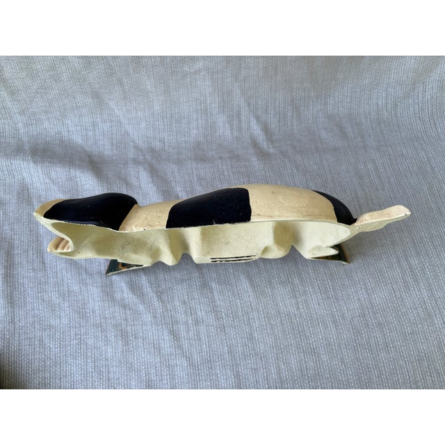Vintage Cast Iron Happy Pig Doorstop For Sale - Image 12 of 14
