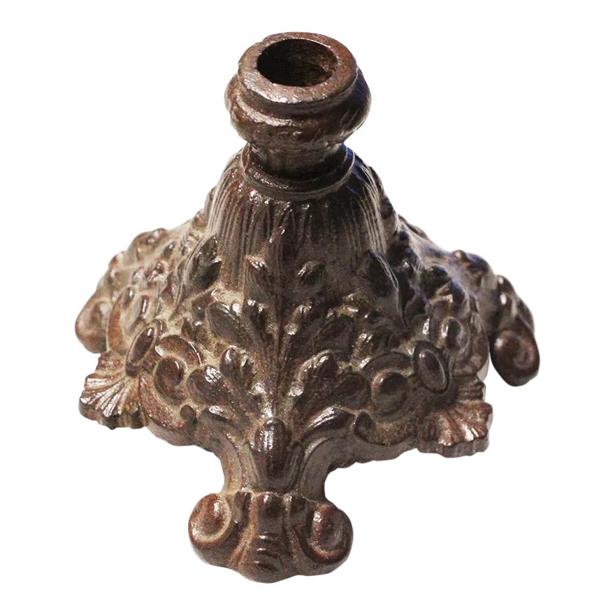 19th Century Victorian Cast Iron Candlestick / Candle Holder Chairish