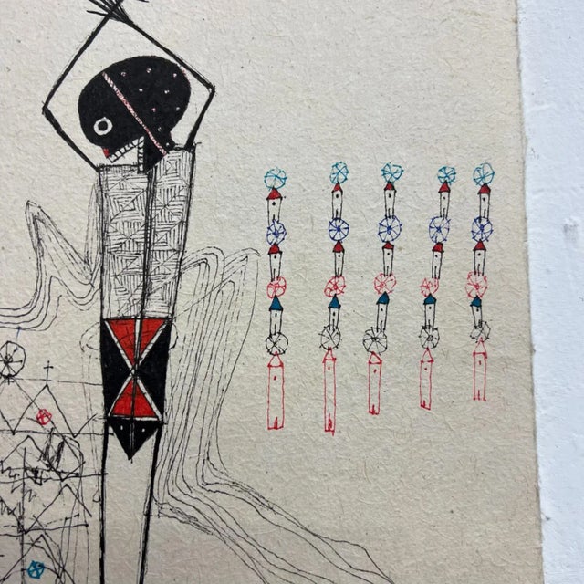 2011 Original Modern Art From Oaxaca Ink Drawing Mexico For Sale - Image 4 of 11