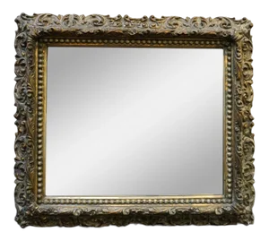 Antique Large Victorian Gesso Gilt Frame Wall Mirror