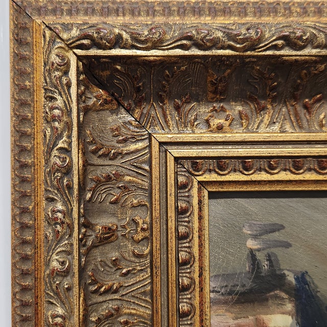 Mid Century Impressionist Paris Street Scene Cityscape Oil Painting Signed Ornate Frame For Sale In Chicago - Image 6 of 12