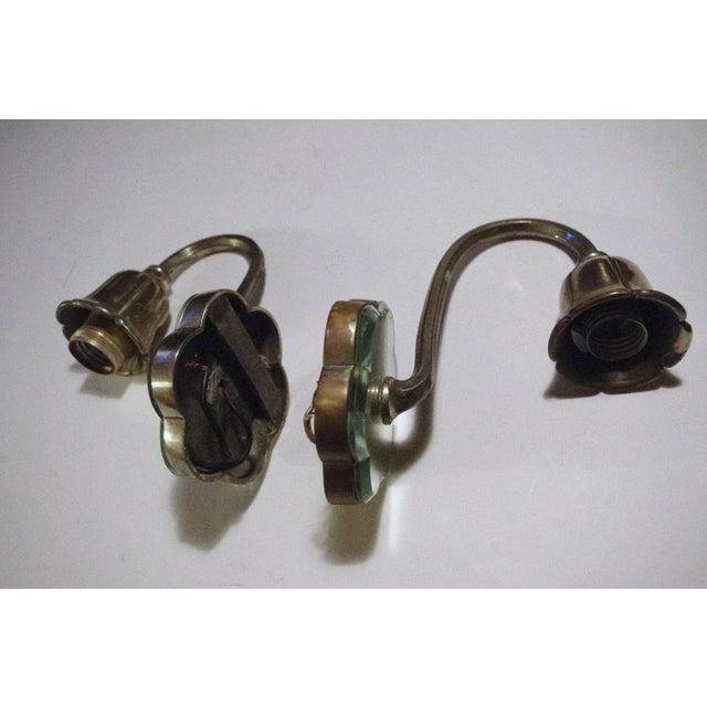 Art Deco Mirrored Back Heavy Bronze Sconces - A Pair For Sale - Image 5 of 6