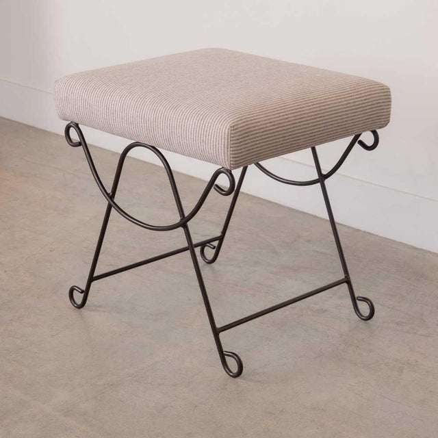 Panoplie Iron Loop Stool, Brown Stripe For Sale - Image 4 of 10