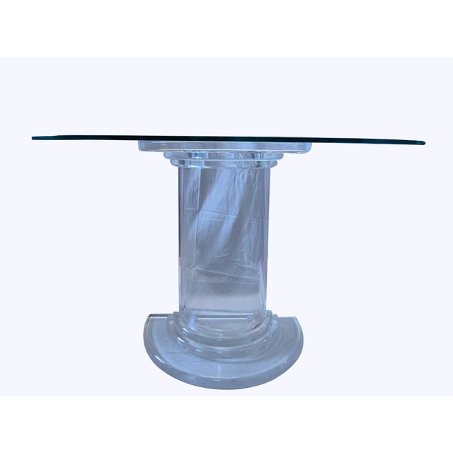 Glass Mid-Century Design Console Table in Transparent Acrylic glass with Crystal Top, 1970s For Sale - Image 7 of 18