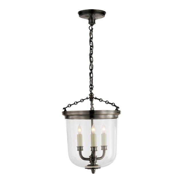 Thomas O'Brien for Visual Comfort Signature Merchant Lantern in Bronze with Clear Glass For Sale