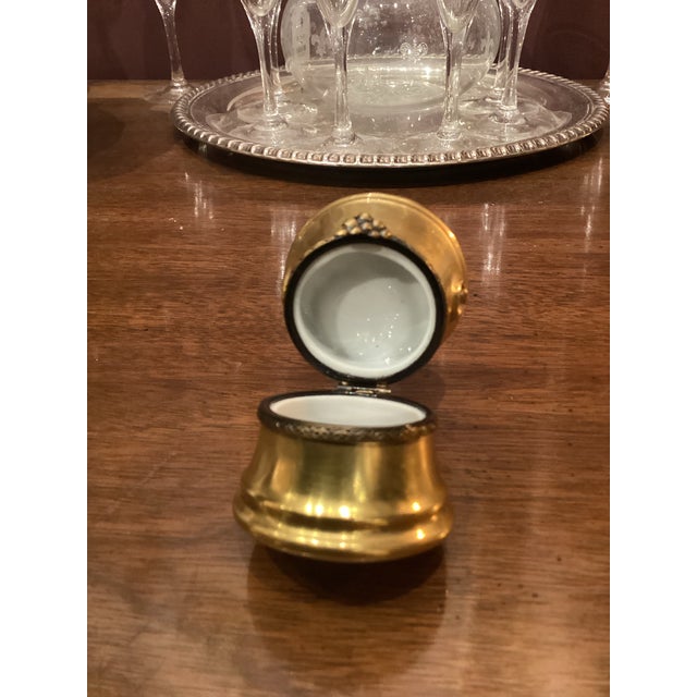 Pop Art 1980s Limoges Richard Champagne Trinket Box For Sale - Image 3 of 6