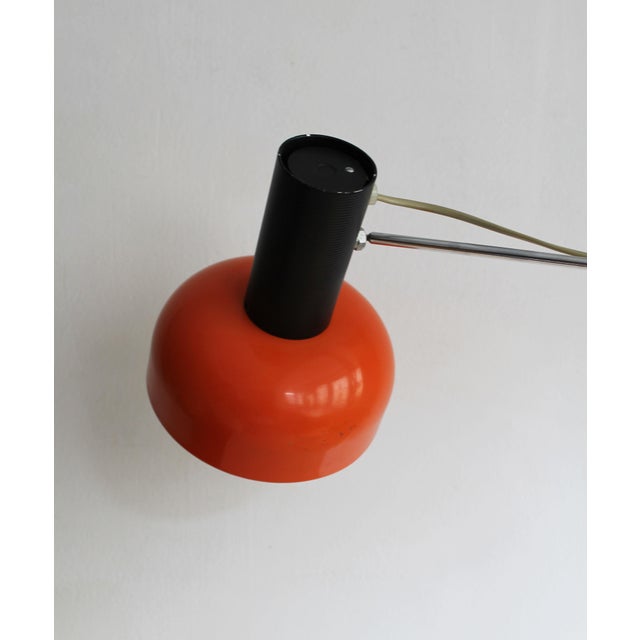Black Adjustable Orange Clamp Desk Lamp by Napako, 1960s For Sale - Image 8 of 15