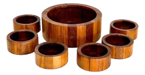 1960s Dansk Staved Danish Teak Wood Bowls Designed by Jens H, Quistgaard, 7 Pieces