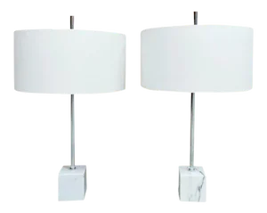 Mid-Century Dutch Marble Table Lamps from Raak Amsterdam, Set of 2