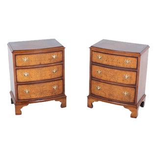 Regency Revival Walnut Nightstands, 1920s, Set of 2 For Sale