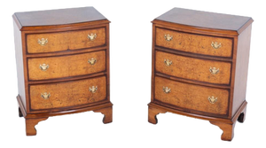 Regency Revival Walnut Nightstands, 1920s, Set of 2