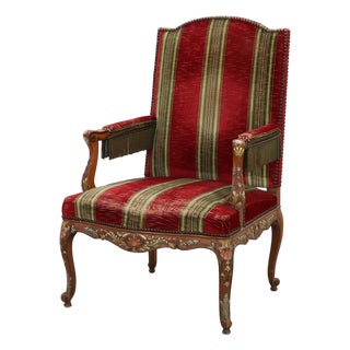 Antique French Louis XIV Chair in Oak, 1800s For Sale