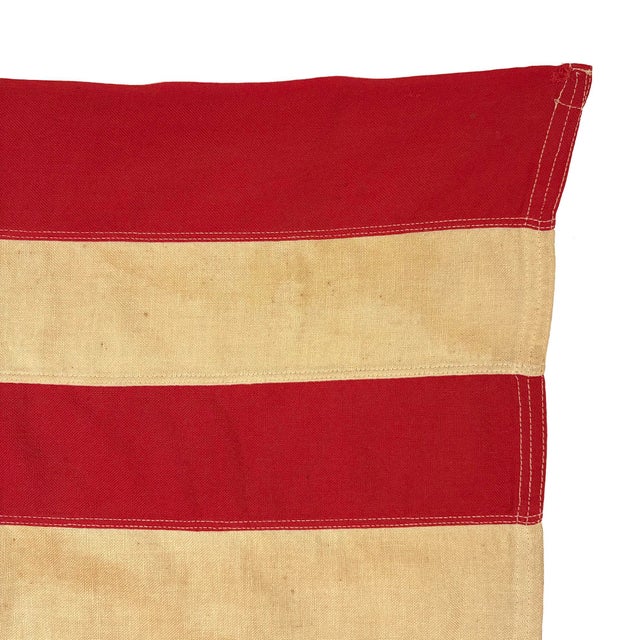 Mid 20th Century Large Vintage Cotton American Flag With 48 Sewn Stars For Sale - Image 5 of 7