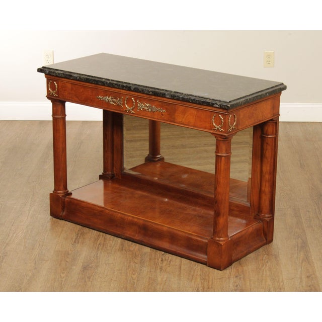 Henredon French Empire Style Burl Wood Marble Top Console Chairish