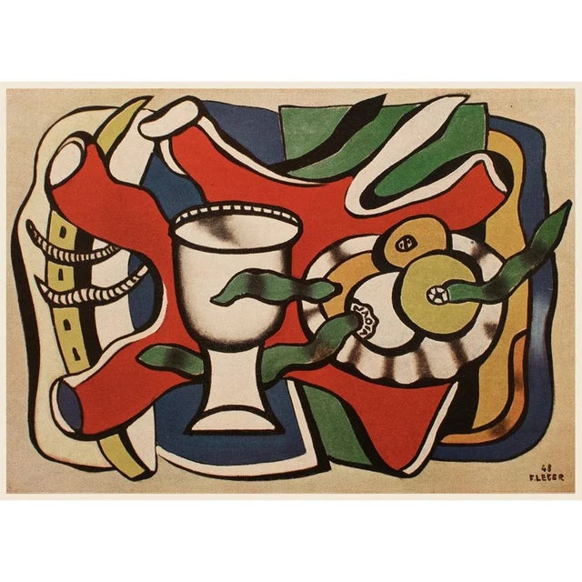 1940s 1950 After Fernand Léger "Still Life With White Vase", First German Edition Offset Lithograph For Sale - Image 5 of 7