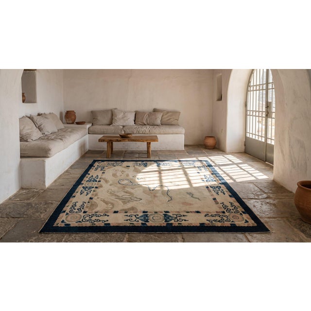 Early 20th Century Chinese Peking Carpet ( 4'10" x 5'2" - 147 x 158 ) For Sale - Image 11 of 11