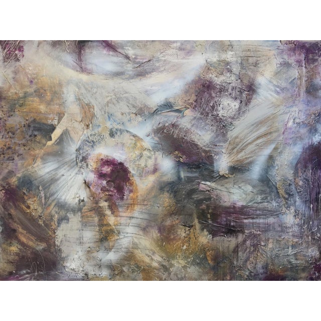 "Celestial" Original Abstract Modern Purple Metallic Painting For Sale - Image 4 of 7