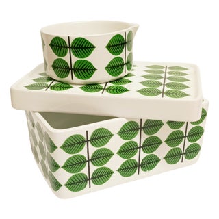 Berså Butter Dish and Creamer Jug ​​by Stig Lindberg Gustavsberg, 1960s, Set of 2 For Sale
