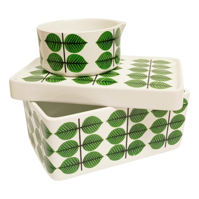 Berså Butter Dish and Creamer Jug ​​by Stig Lindberg Gustavsberg, 1960s, Set of 2 For Sale