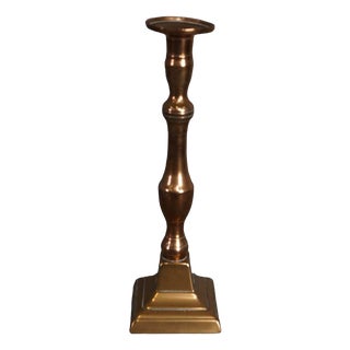 Large 19th Century Copper Candlestick For Sale