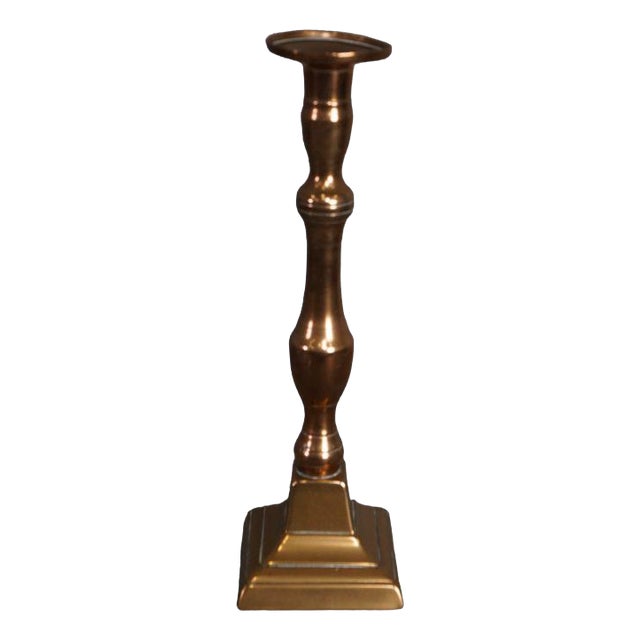 Large 19th Century Copper Candlestick For Sale