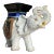 Vintage Boho Glazed Ceramic Elephant Low Stool For Sale