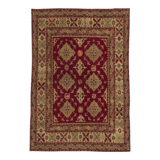 Vintage Turkish Oushak Rug - 5'06 X 8'00 For Sale