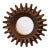 Antique Petite Scale Wooden Cog Mirror / Rustic Petite Scale Sunburst Mirror - Early 20th Century (Attributed) For Sale