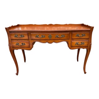 Mid 20th Century John Widdicomb Solid Maple Country French Provincial Style Vanity / Writing Table Desk For Sale