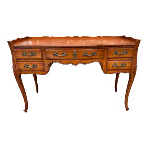 Mid 20th Century John Widdicomb Solid Maple Country French Provincial Style Vanity / Writing Table Desk
