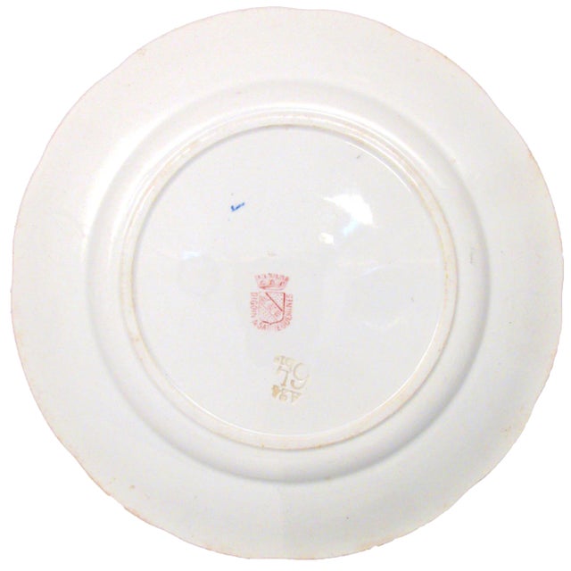 Digoin & Sarreguemines Antique French Red & White Transferware Plates, C. 1870 - a Pair For Sale - Image 4 of 4