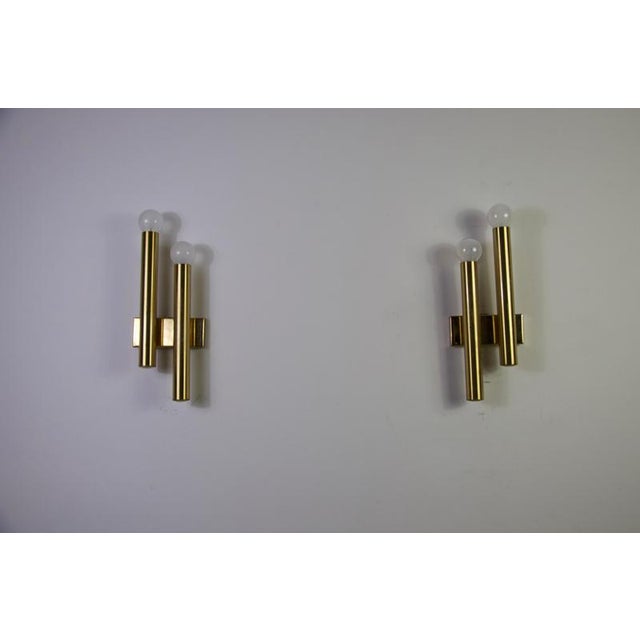 1960s Brass Wall Lamps attributed to Sciolari, Italy, 1960s, Set of 2 For Sale - Image 5 of 13