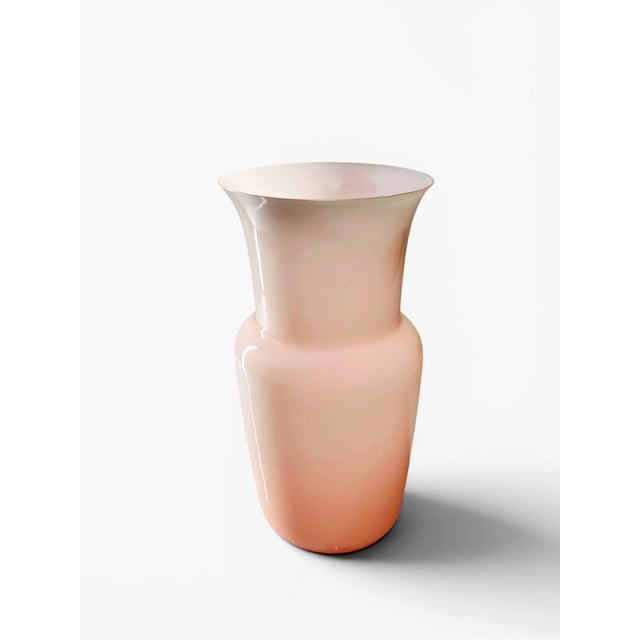 Murano Glass Rose Opalino Vase by Vincenzo Nason, Italy, 1970s For Sale - Image 3 of 7