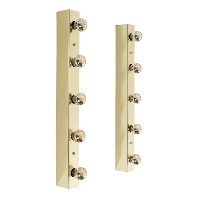 Brass Mirror Wall Lamps, Set of 2 For Sale