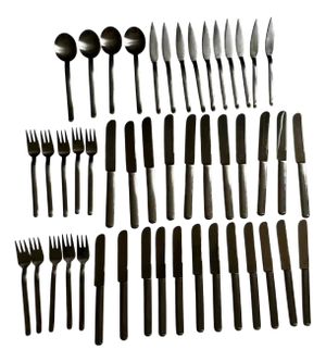 Pott Cutlery Service in Chrome Steel by Carlo Hugo for Solingen, 1975, Set of 47