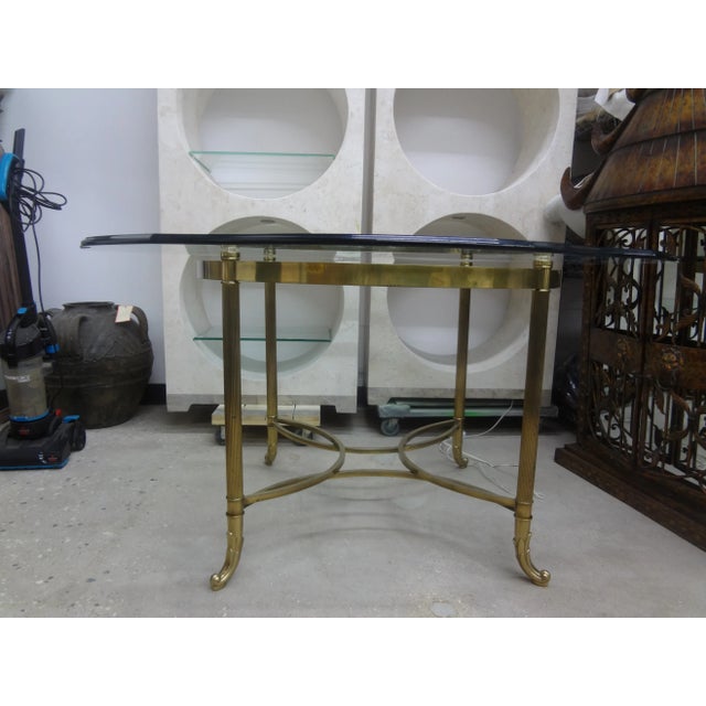 1980s Italian Hollywood Regency Brass Center Table or Dining Table For Sale - Image 10 of 10