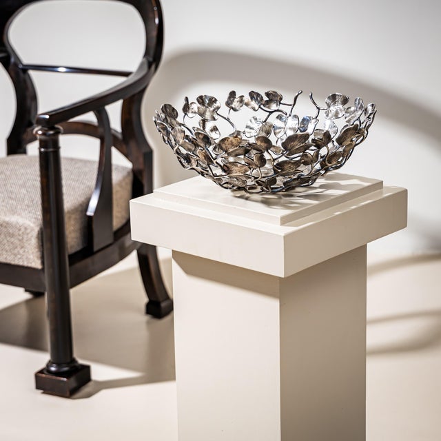 Late 20th Century Silver-Plated Bowl Model "Kachnar Ii" by Mann Singh (India, B. 1977) for Driade, Italy, Designed 1994 For Sale - Image 5 of 12