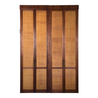 Mid Century Custom Caned Amoire For Sale