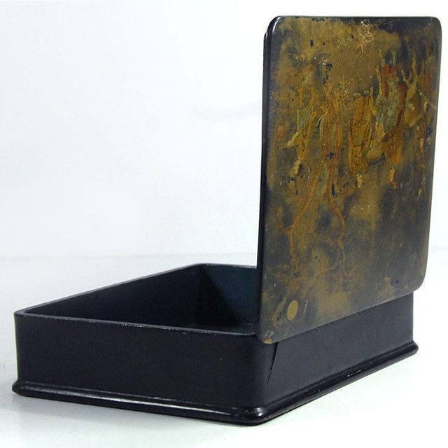 Vintage Papier-Mâché Box, Japan, 1890s, in Worn conditions. Designed before 1890