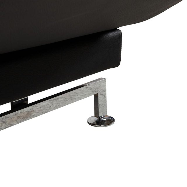 Leather Chrome Corner Sofa in Black with Manual Function by Brühl Moule For Sale - Image 13 of 18