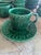 Vintage the Haldon Group Green Majolica Relief Cup & Saucer Set for 8 For Sale - Image 4 of 8